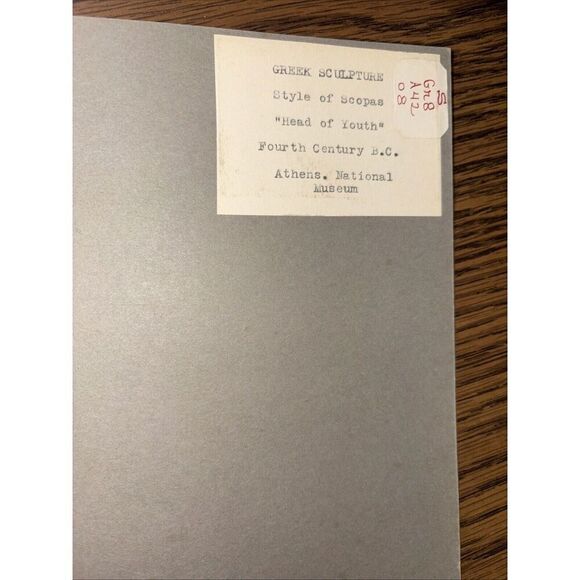 Vintage Head of Youth Greek Sculpture in Style Of Scopas - Mounted Photo Museum - Picture 2 of 3